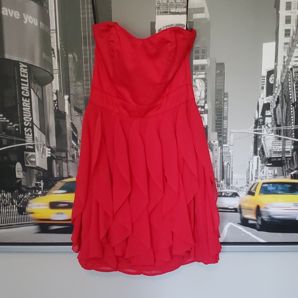French Connection red strapless party dress, 2
